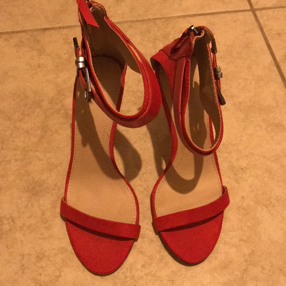 Zara red strappy heels